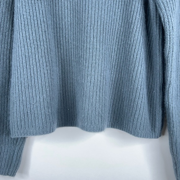 Quince Mongolian Cashmere Fisherman Crewneck Sweater Dusty Blue Scandi Minimal - Picture 3 of 10